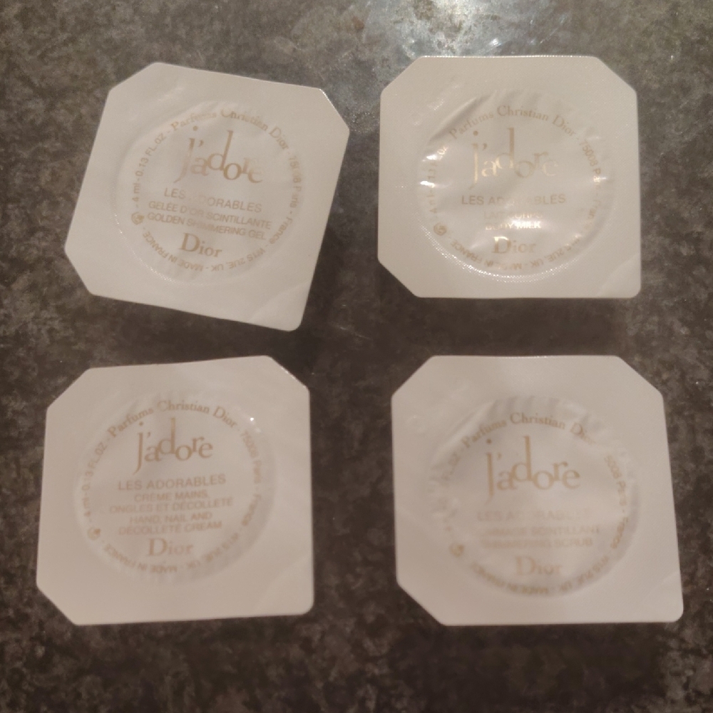 10 Dior J'adore Les Adorables White And Gold 4 Samples Box NEW - Picture 5 of 6